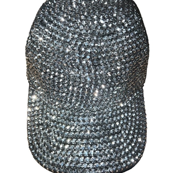 Girls cap bling fashion hat adjustable, Velcro strap color, silver adult new - Picture 1 of 7